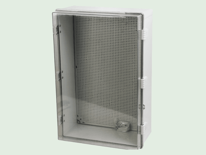 Gabinete Plástico 60x40x22cm IP67 Transparente DFL 1 Gabinete plástico transparente, resistente al agua.